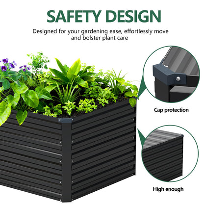 Vengarus 12x2x2FT Galvanized Raised Garden Bed Kit, Deep Root Planter Box Outdoor Large Planter Raised Beds for Planting Flowers,Vegetables and Herbs-Black