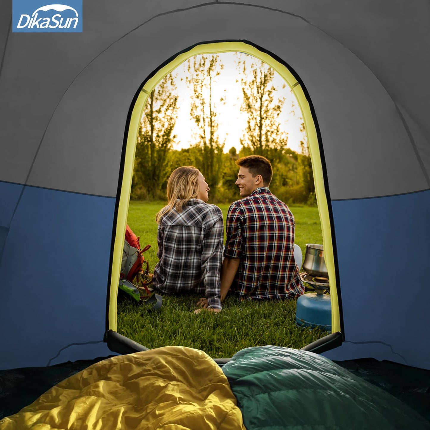Truck Bed Tent, Double Layer Truck Tent 6.4-6.7 Ft, Waterproof PU3000mm Tear-Resistant Pickup Tent for 2 Person Camping and Outdoor with Awning（Cyan）