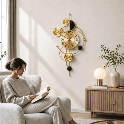 Axioglo Large Wall Clock,Modern Silent Non-Ticking Metal Wall Clocks,Battery Operated Wall Clock for Living Room, Kitchen, Bedroom, or Office Wall Decor (32")