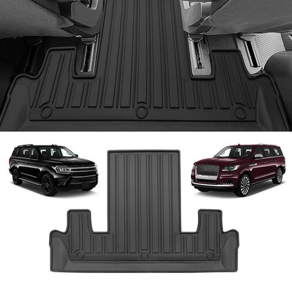 Jdeymat for 2018-2024 Ford Expedition/Lincoln Navigator 7-Seater Accessories Floor Mats 3 Rows Trunk Cargo Liner and Backrest Mats All Weather TPE (7 Seat Full Set-Not Fit Max Or L)