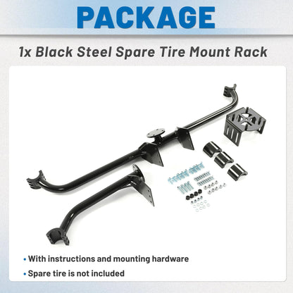 ECOTRIC Spare Tire Mount Rack Carrier Holder Compatible with 2017-2025 Can-Am Maverick X3 Turbo X3 Max R Ds Steel Hold Up to 32" Tire UTV Powder Coated