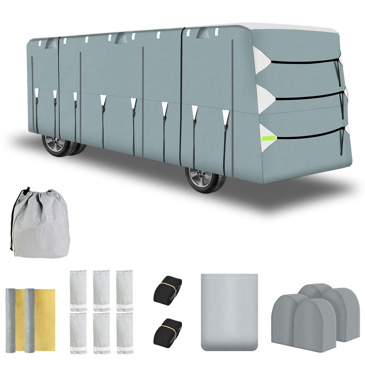 MuRealy Upgraded 37-40 ft RV Covers, Extra-Thick Camper Cover, 2025 New Travel Trailer RV Cover, Tearproof Waterproof Windproof Anti-UV