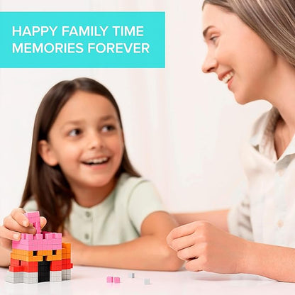 PIXIO Sweet - Tiny Magnetic Blocks Building Toy in The Pixel Art Style with Free App - 5/16 Plastic Cubes with 6 Magnets Inside - Open Ended Toy - Creativity Kit for Ages 6+ - 60pcs