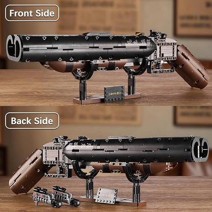 HIGH GODO Demon Anime Shotgun Building Block Set 890 PCS Model Guns Collection Model Building Bricks Set Shootable for Weapon Lovers Collectible Gifts Toys for Teens Adults 14+