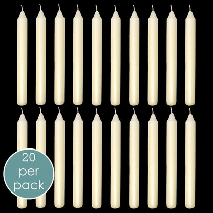 7 Inch Ivory Taper Candles 6 Hour Burning Candle Decorate Your Dinner Wedding Table Dripless and Smokeless Candle Unscented Fits Most candlesticks -20 Pack Household Candles