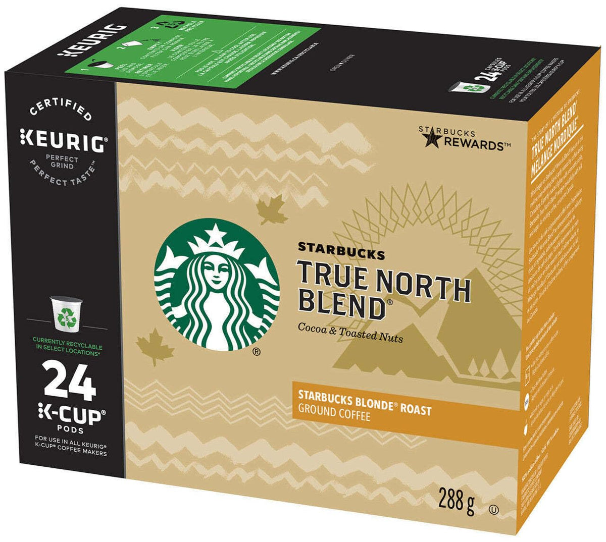 Starbucks True North Coffee K-Cup Portion Pack - Rich Flavor for Keurig Brewers | 24 Count