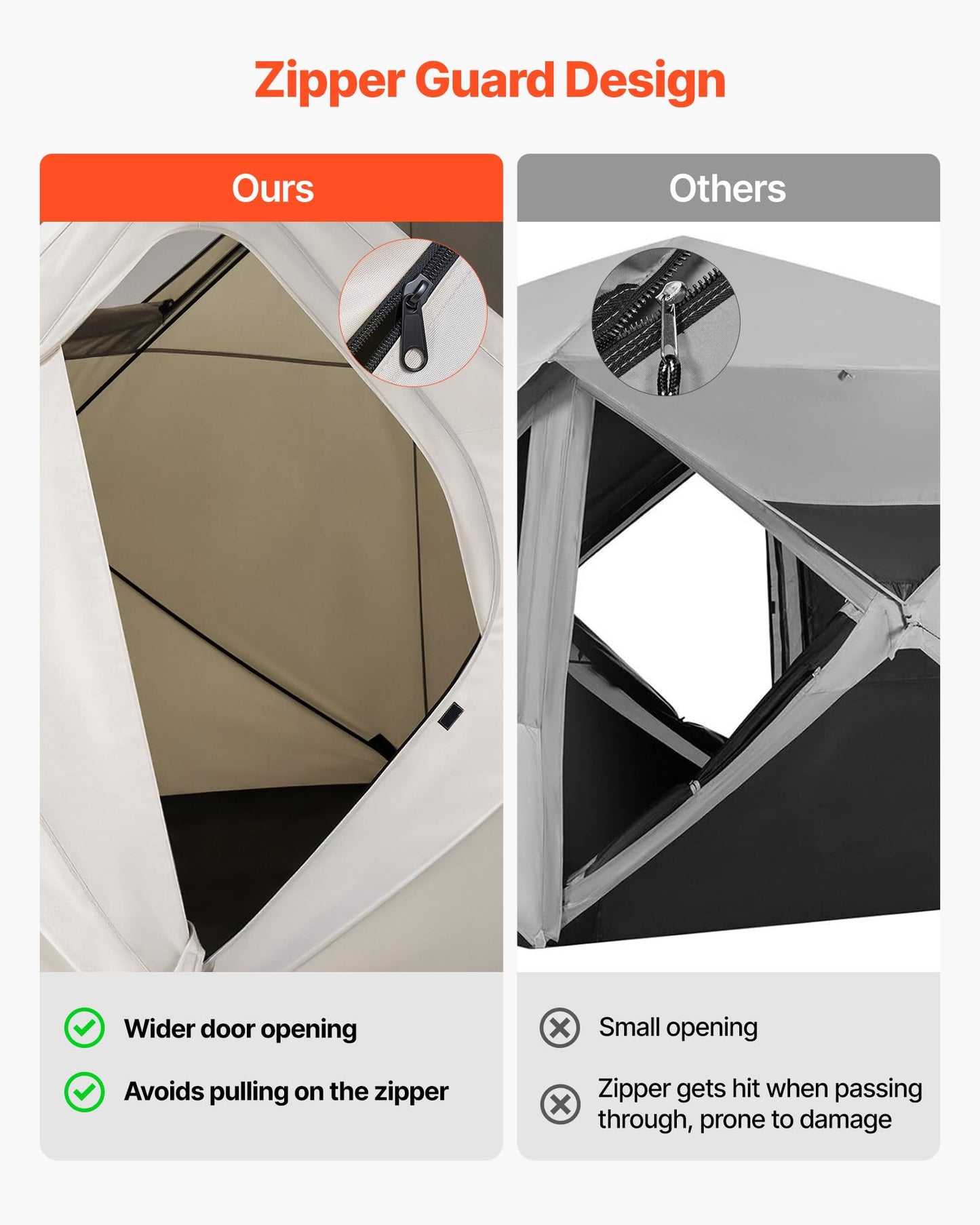 VEVOR Camping Tent, 4 Person Pop Up Instant Cabin Tent with Wider Door Large Mesh Windows, 83.5" High, 60 Seconds Easy Setup, Portable Cabin Hub Tents with Carry Bag for Family Outdoor Camping Hiking