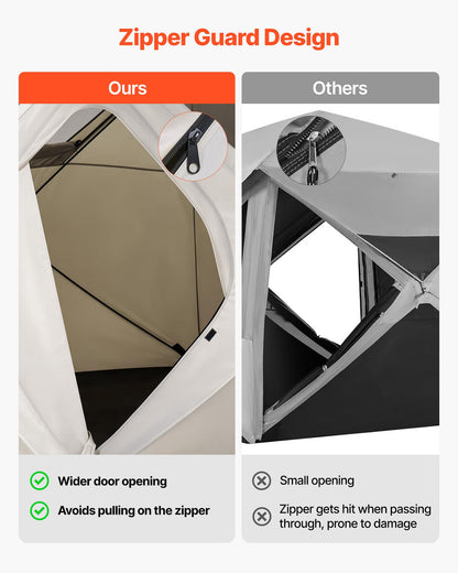 VEVOR Camping Tent, 4 Person Pop Up Instant Cabin Tent with Wider Door Large Mesh Windows, 83.5" High, 60 Seconds Easy Setup, Portable Cabin Hub Tents with Carry Bag for Family Outdoor Camping Hiking