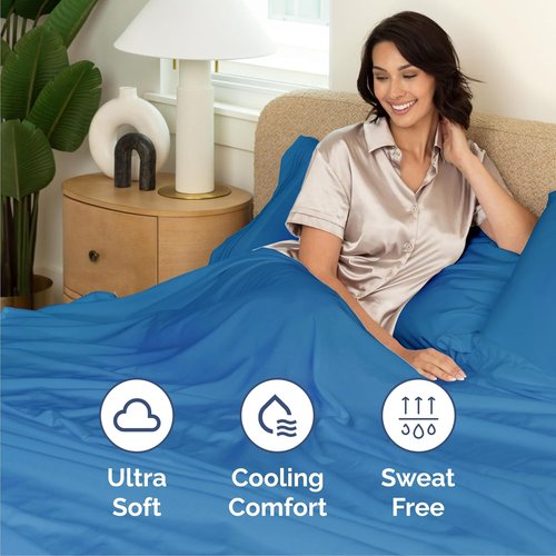 Cal King Size 4-Piece Sheet Set by [Brand Name] - Comfy, Breathable & Cooling Luxury Bedding - Deep Pockets, Soft & Wrinkle-Free - Royal Blue