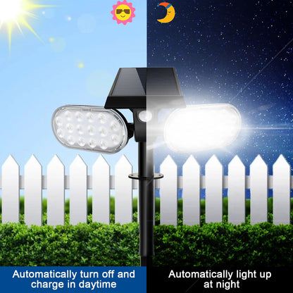EMANER Motion Lights Solar Powered, Outdoor Flood Lights Stay On or Motion On/Off, Dusk to Dawn Security Solar Light, Covers up to 40ft Distance Landscape Spotlights for Garden Backyard Path, 8-Pack