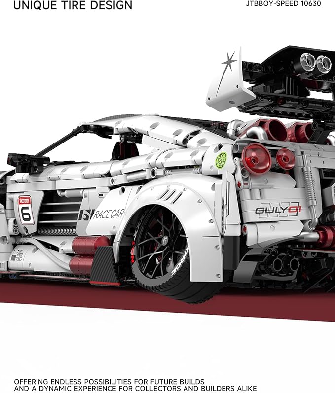 JTBBOY 1:8 Scale Race Car Building Set for Adults Model Kit for Adults to Build Collectible Car Building Kits Supercar with Authentic FeaturesDisplay Model for Home or Office(3939PCS)