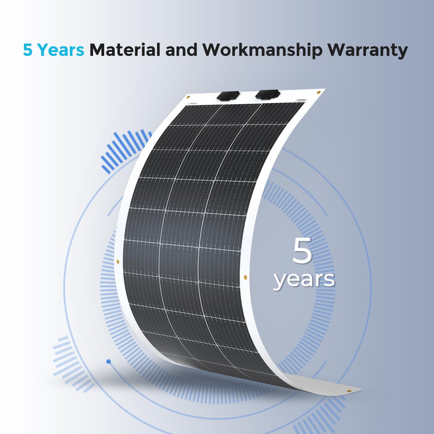Renogy Flexible Solar Panel 100 Watt 12 Volt Monocrystalline Semi-Flexible Bendable Mono Off-Grid Charger for Marine RV Cabin Van Car Uneven Surfaces