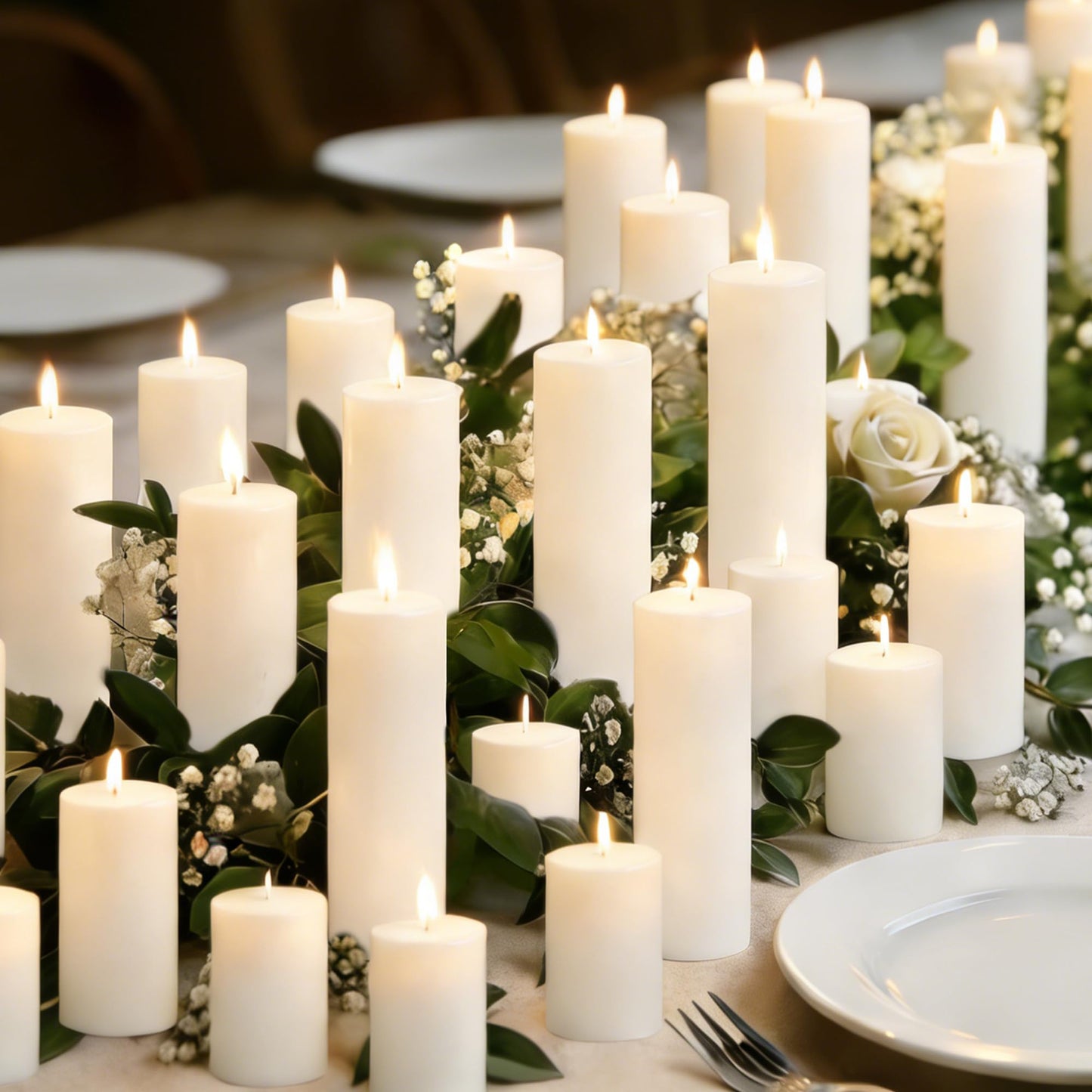 SDBALLBZ 18 Pcs White Pillar Candles Bulk Set, 2x3” 2x4” 2x6” Paraffin Hurricane Candles, Unscented Dripless Smokeless, Long Burning for Party Wedding Events Home Decor
