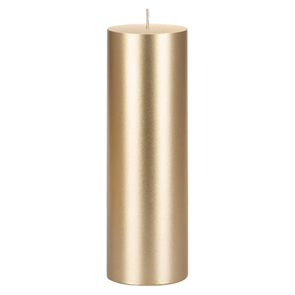 Mega Candles 1 pc Unscented Solid Gold Pillar Candles, Hand Poured Premium Wax Candle 3 Inch x 9 Inch, Home Décor, Spas, Weddings, Occasions, Party, Centerpieces, Holidays, Vigils, Prayers