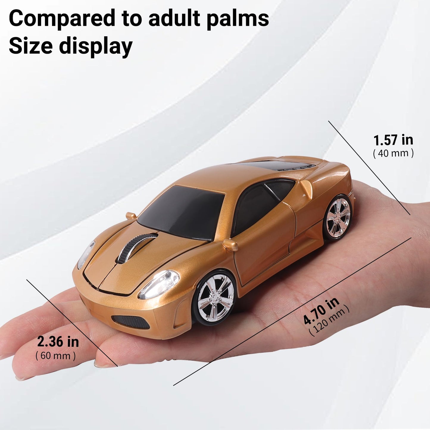 elec Space Wireless Mouse, 2.4GHz Cool Sport Car Shape Computer Mouse 1600 DPI Optical Cordless Mice with USB Receiver for PC Laptop Computer Notebook (Red)