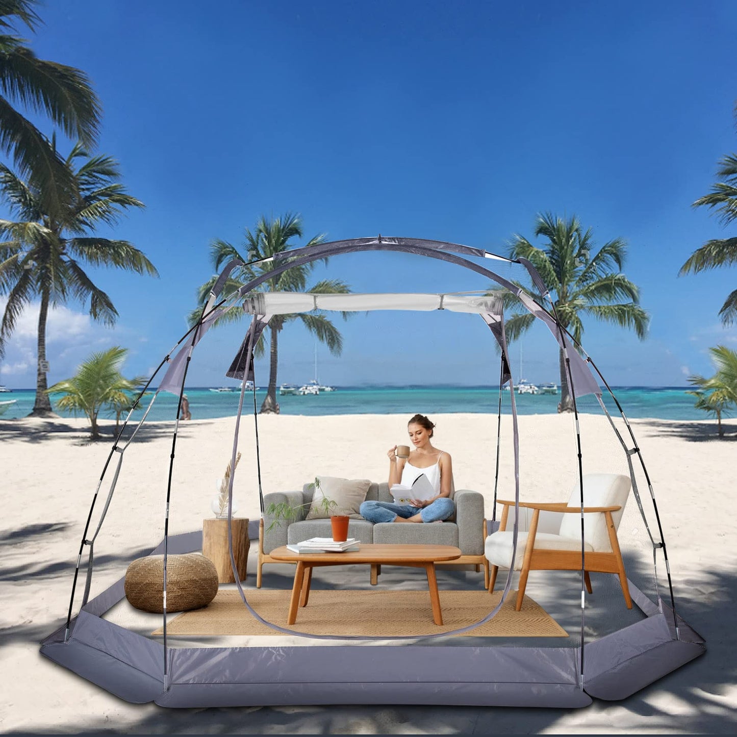 Bubble Tent 4-6 People Transparent Tent 10'x10' Outdoor Tents Cold and Waterproof Suitable for Terrace, Canopy, Backyard Star Watching Camping Portable Tents