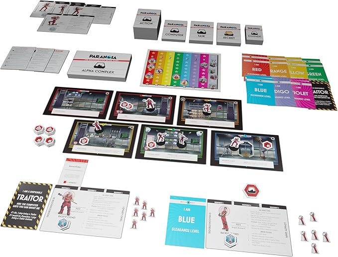Paranoia: The Uncooperative Board Game - Strategic Betrayal &amp Survival in Alpha Complex Great for Game Night with Adults Ages 14+ 2-6 Players 120 Min Playtime Made by Modiphius Entertainment