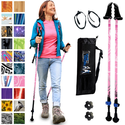 York Nordic Motivator Walking Poles for Balance and Rehab - Patented Stability Grips - Lightweight, Adjustable, and Collapsible - 2 Pieces Adjustable w/flip Locks - Heights 4'6" up to 6'2" - 230 lbs