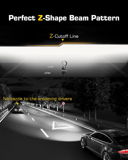 1000% Bright 7 Inch LED Headlights Round H6024 Compatible with Jeep Wrangler JK JKU TJ LJ CJ Ford Chevy GMC Miata etc High/Low Sealed Beam Headlamp Replacement DOT Approved Black 1 Pair