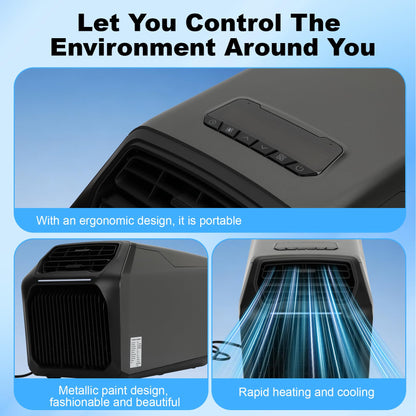 8,000 BTU Portable Camping Air Conditioners & Heater, 5-in-1 Cooling, Heating, Fan, Dehumidifier, Sleep Mode, 550W Portable Tent Air Conditioner for Camping, RV, Truck, Small Room, Indoor/Outdoor Use
