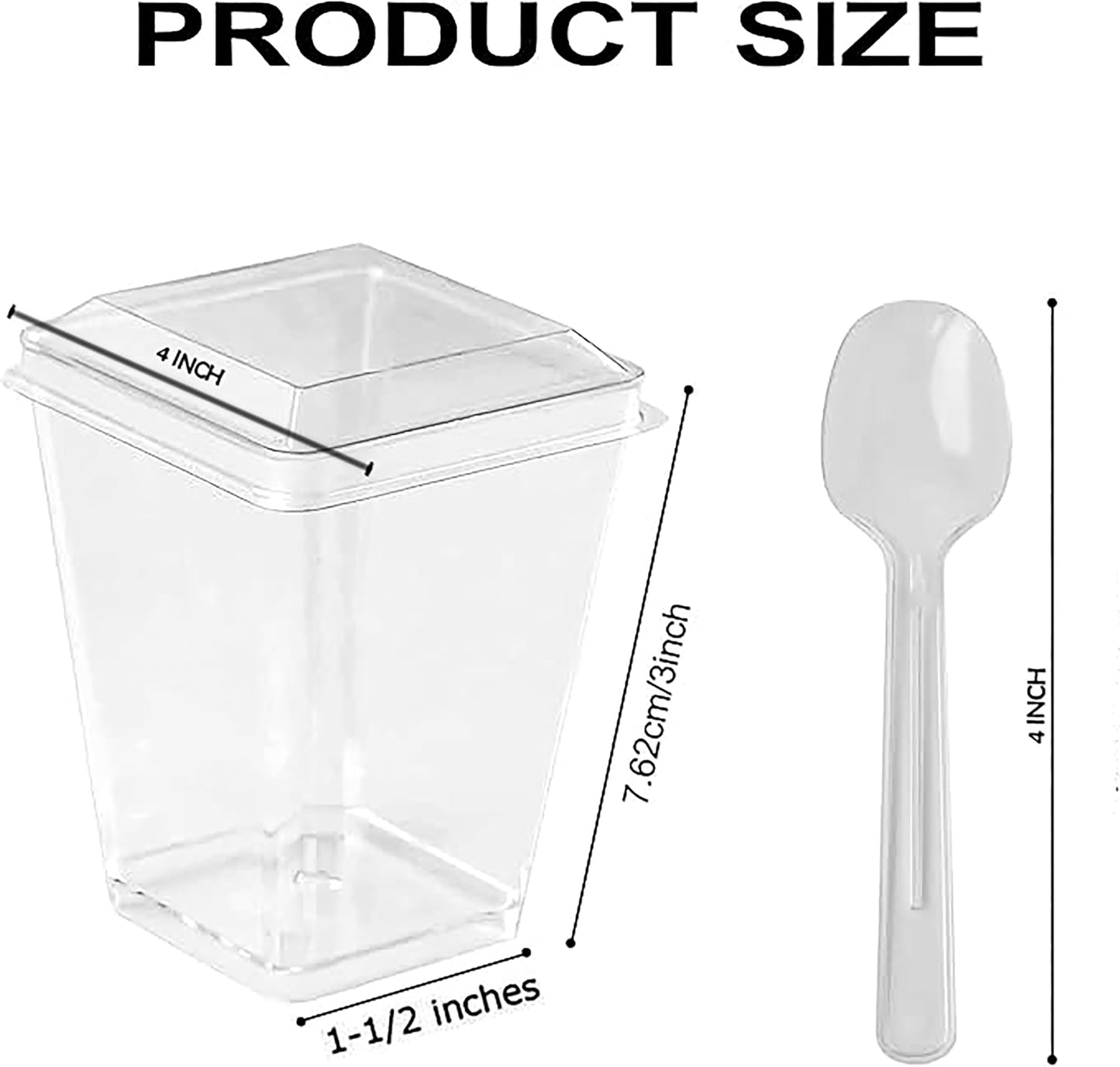 20 Pack 5 oz Plastic Dessert Cups with Lids, Yogurt Parfait/Appetizer Cup with Lids for Party, Mini Dessert Cups with Spoons Dessert Shooter Cups for Pudding, Fruit and Ice Cream (20)