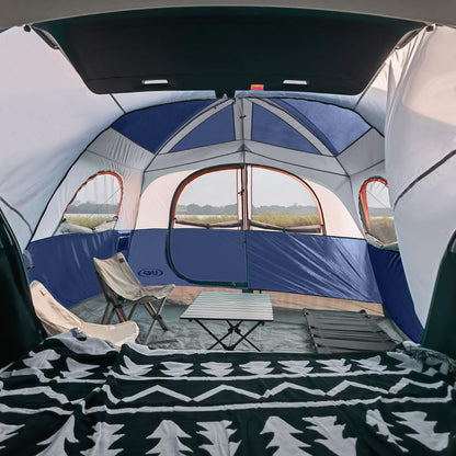 UNP SUV Tent for Camping, 6-Person Car Camping, SUV Tailgate Tent for Outdoor, Easy Set Up with Rainfly 10'x9'x78in(H) (Navy Blue)