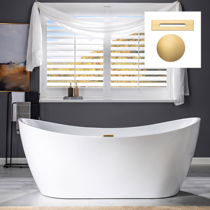 WOODBRIDGE BTA1517-BG-Drain &O Bathtub, Brushed Gold