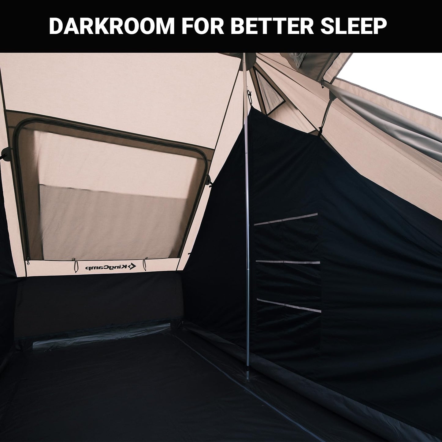 KingCamp Khan Inner Tent for 2 Person, Dark Room Tent with High Density Mesh, Lightweight Waterproof Windproof for Camping Backpacking Hiking Fishing RV