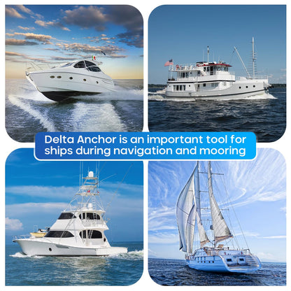 FUCNEN Boat Anchor Kit - 9 Lb 316 Stainless Steel Delta Anchor, 1/2" Anchor Rope 100ft,1/4" G4 Marine Anchor Chain 10ft & Swivel Connector,Windlass Anchor Rode-Rope/Chain for Boat Anchor System