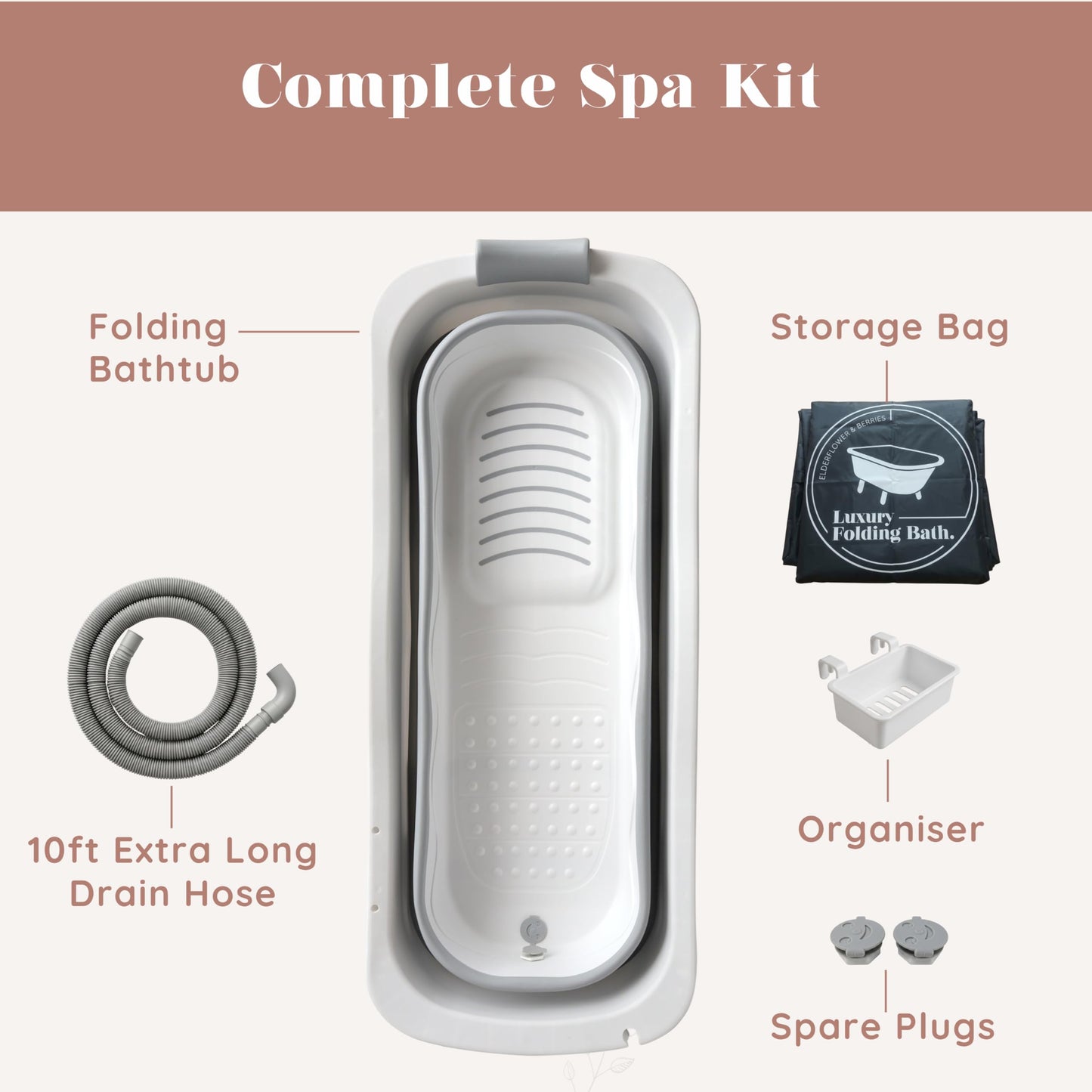 Portable Bathtub for Adult- Extra Large 56" Foldable Collapsible tub. Ergonomically Designed for the Ultimate Relaxing Soaking Bath, Ice Bath. Ideal for Small Spaces, Quick, Effortless Folding Bathtub