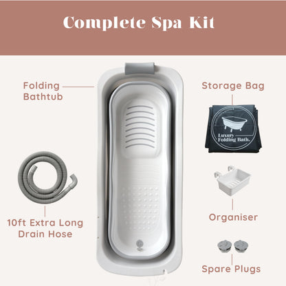 Portable Bathtub for Adult- Extra Large 56" Foldable Collapsible tub. Ergonomically Designed for the Ultimate Relaxing Soaking Bath, Ice Bath. Ideal for Small Spaces, Quick, Effortless Folding Bathtub
