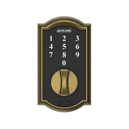 SCHLAGE BE375 CEN 622 Touch Keyless Touchscreen Electronic Deadbolt Lock, Matte Black