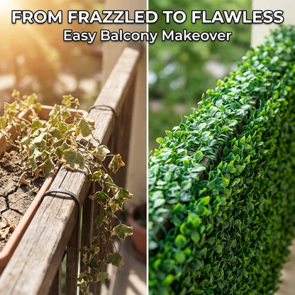 Moeput Artificial Ivy Privacy Fence Screen, 40X160 in(43 sqft) UV-Anti Faux Boxwood Roll Panels Greenery Backdrop Vine Leaf Fence Panels Ivy Fence Covering Privacy