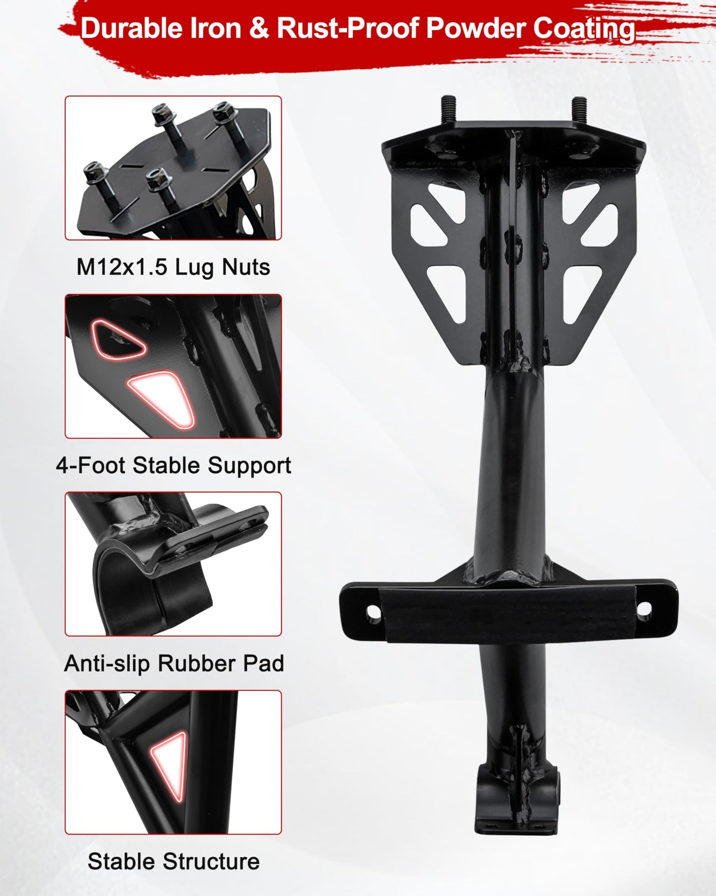 POKIAUTO Spare Tire Carrier Holder for 2017+ Can Am X3 Accessories, One-Piece Heavy Duty Metal Spare Tire Mount Storage Rack for Can-Am Maverick X3 XDS XRS MAX Turbo RR 2017-2026, Fits up to 34" Tire