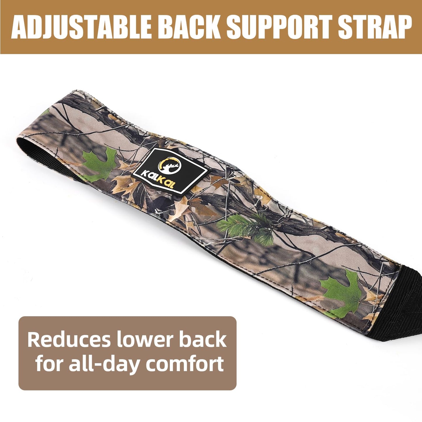 Kalkal Saddle Hunting Kit, Lightweight Camo Hunting Saddle, Tree Climbing Saddle with Removable Padded Seat, Includes Bridge and Safety Rope Tree Stand Accessories