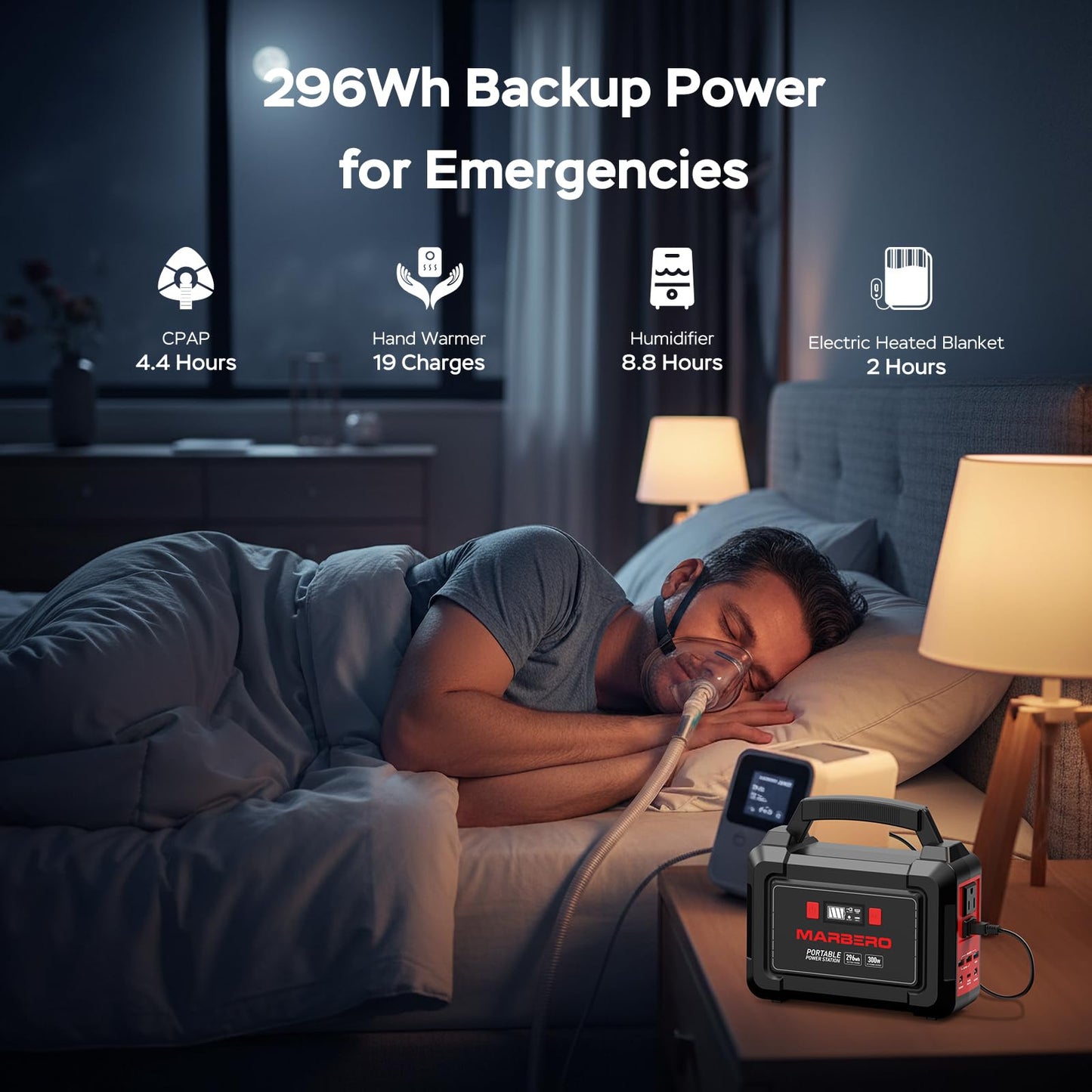 MARBERO Solar Generator 296Wh with Solar Panels 60W Portable Power Station with 300W Pure Sine Wave Solar Generator with Panels Included USB DC AC Outlet for Camping RV Van Outdoor Emergency Home