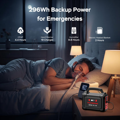 MARBERO Solar Generator 296Wh with Solar Panels 60W Portable Power Station with 300W Pure Sine Wave Solar Generator with Panels Included USB DC AC Outlet for Camping RV Van Outdoor Emergency Home