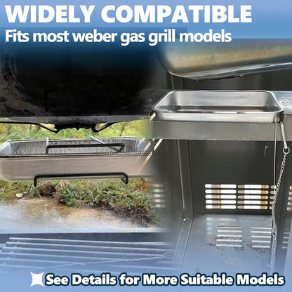 SafBbcue Grease Catch Pan - Replacement Tray for Weber Spirit & Genesis II Grills | Includes Disposable Liners