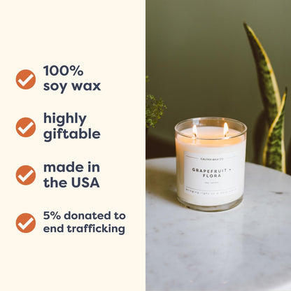 Calyan Wax Co. Home & Holiday 2 Wick Scented Candle - 37 Hour Burn - Luxury Clean Soy Wax Candles - Long Lasting Large Glass Jar Candle for Home - 8.8oz