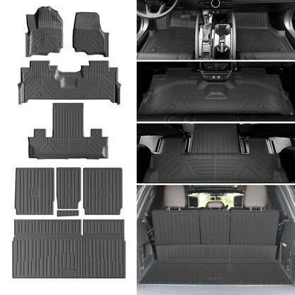 xipoqix 7 Seats Floor Mats Cargo Mat Backrest Mat Compatible with 2025 2026 Ford Expedition Replacement for 2025 2026 Ford Expedition Accessories (Trunk Mat+Backrest Mats+Floor Mats)