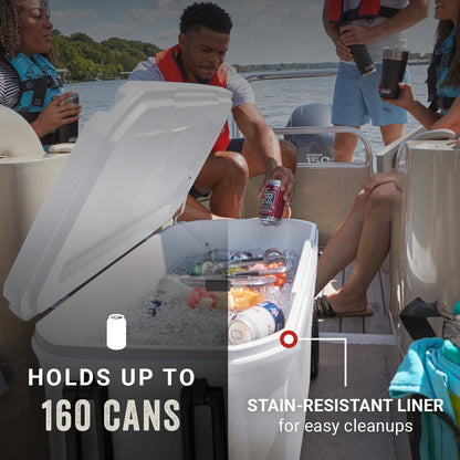 Coleman Classic Series 100qt Wheeled Marine Cooler, Fully Insulated Lid & Body Keeps Ice up to 5 Days, Holds up to 160 Cans