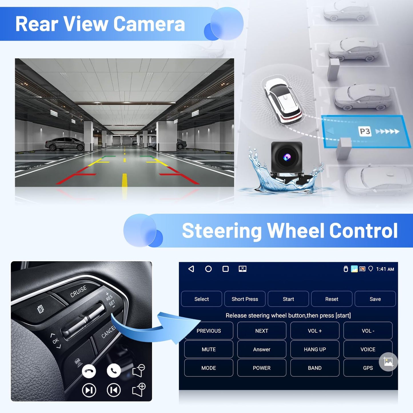 Inefala 4+64G Radio for Jeep Compass Patriot 2007 2008 2009 Android 15 CarPlay Stereo IPS 10.1" Touchscreen Android Auto Bluetooth 5.0 GPS EQ 13UI Backup Camera