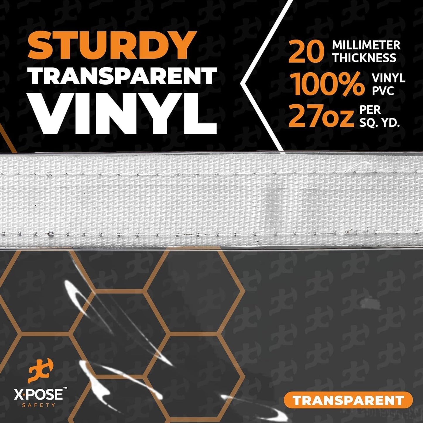 10' x 15' Clear Vinyl Tarp - Super Heavy Duty 20 Mil Transparent Waterproof PVC Tarpaulin with Brass Grommets - for Patio Enclosure, Camping, Outdoor Tent Cover, Porch Canopy - by Xpose Safety