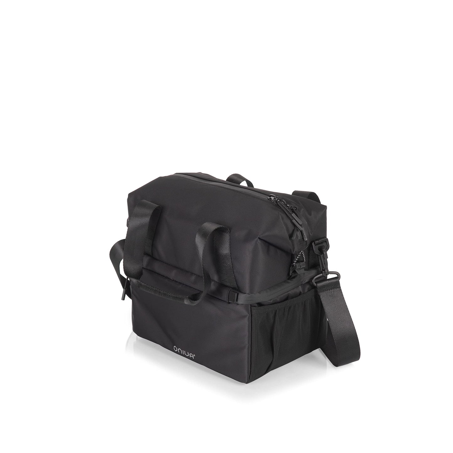 PICNIC TIME NCAA Oregon State Beavers Tarana Lunch Bag Cooler with Utensils Made from Recycled Material, Lunch Box with Picnic Set, Upcycled Lunch Cooler Bag, (Carbon Black)