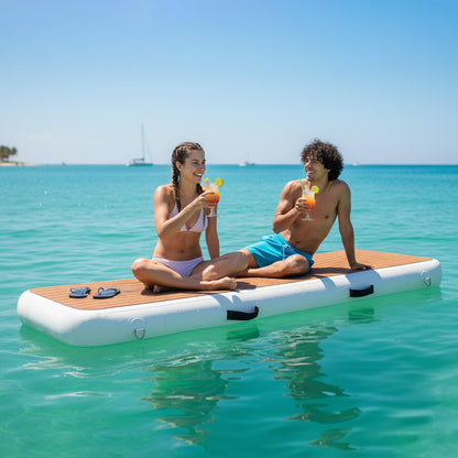 LOSKIA Inflatable Gangway for Yachts & Boats, Extra Width and Durable Dock Gangway with Non-Slip Surface, Portable and Space-Saving Floating Platform Connecting the Yachts and the Docks