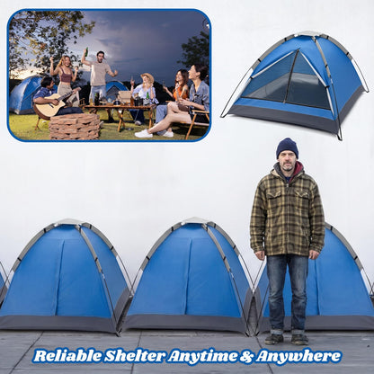 Woanger 12 Pack Bulk 2 Person Camping Tents for Homeless Lightweight Outdoor Tent with Rain Fly and Carrying Bag Waterproof Windproof Setup for Homeless Camping Backpacking(Blue)