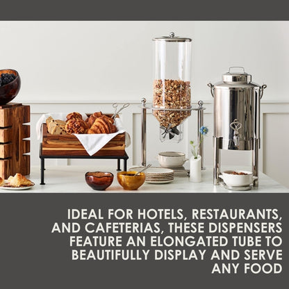 Steelite Creations Cereal Dispenser, Double Canister, Stainless Steel, Commercial Restaurants Buffet Use, Food Storage and Dispensing Container, Dispensing Dry Foods Cereal, Candy, Snacks, (2) 3 Gal