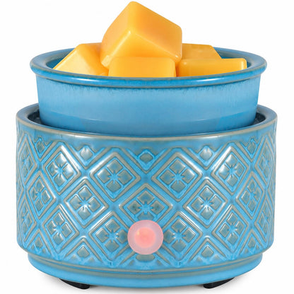 Wax Melt Warmer for Scented Wax,3-in-1Ceramic Wax Warmer Fragrances Candle Oils, Home Fragrance Burner,Electric Candle Warmer Perfect Christmas Gifts for Mom Women(Blue)