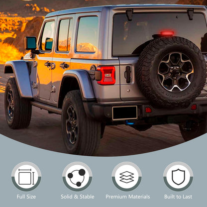 KLYONA for Wrangler JL Adjustable Spare Tire Carrier Compatible with 2018-2026 Jeep Wrangler JL JLU, up to 40 inches Tire Lift with Third Brake Light & Rear-View Camera Slot (Camera not Included)