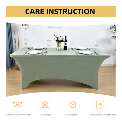 ZarzaaSik 122 6-Pack 6ft Spandex Table Covers for Rectangle Standard Folding Tables - Wrinkle Resistant Stretch Tablecloths - Ultimate Fitted Table Protector for Parties, Banquet, and Wedding